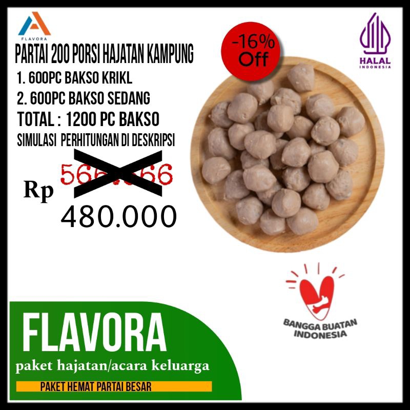 

Flavora paket Bakso hajatan & acara keluarga | 1200pc Bakso