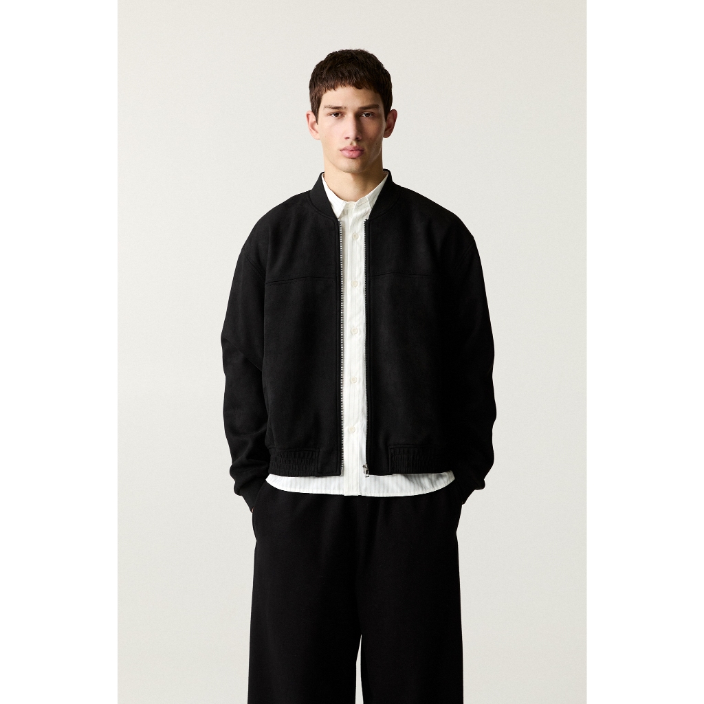 Pull&Bear Faux suede bomber jacket