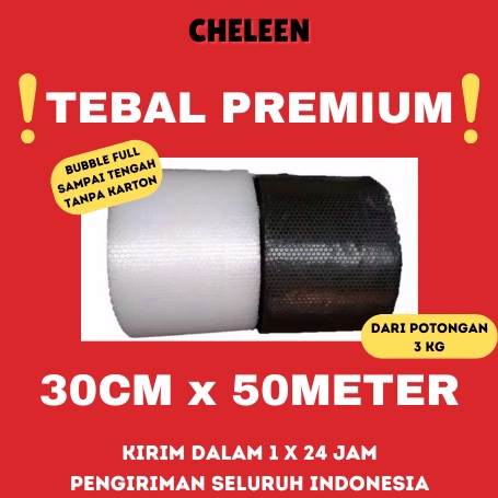 

Baru BUBBLE WRAP TEBAL PREMIUM 3CM X 5METER HITAM BENING