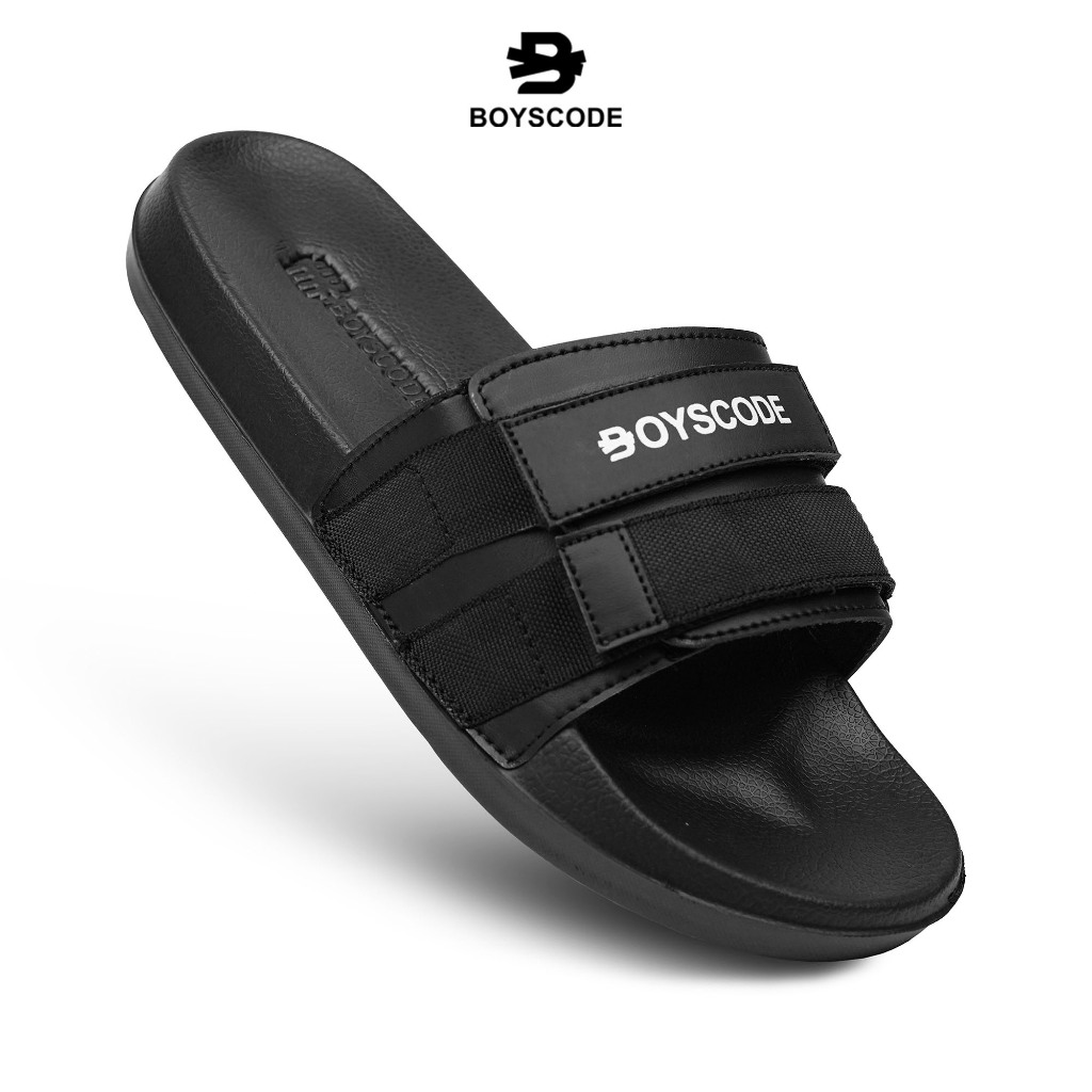 BOYSCODE Sandal Selop Karet Strap Distro Pria Wanita HYDRA Hitam / Sandal Slop / Sandal Slide / Sand