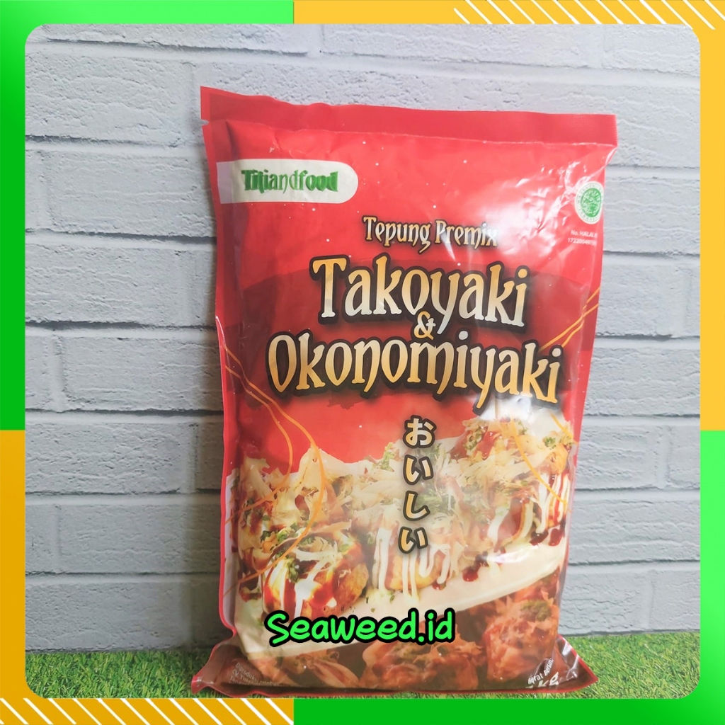

Tepung Premix Takoyaki Okonomiyaki Instan Titiandfood 1 Kilogram / Tepung Siap Pakai Halal MUI Berkualitas