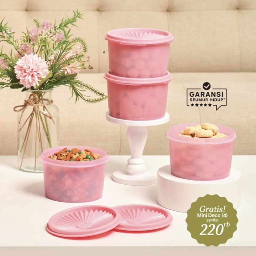 Tupperware Mini Deco Canister 600ml Soft Pink