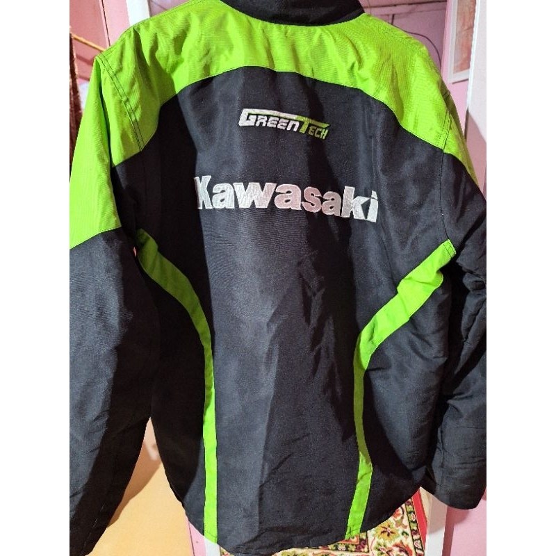 jaket kawasaki bawaan dealer GREENTECH cocok untuk kelengkapan ninja 2 tak kamu ninja 150 r ss rr 25