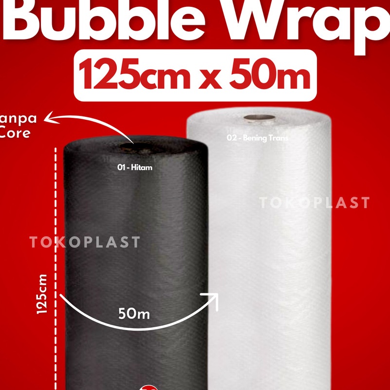 

BISA COD BUBBLE WRAP ROLL 125 x 5M TEBAL WARNA HITAM BENING 3KG TANPA CORE