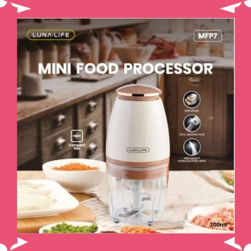Food processor Blender Mini Portabel 700ml MFP7 LUNA LIFE MFP-7 4 blade Processor Chopper // MINI FO