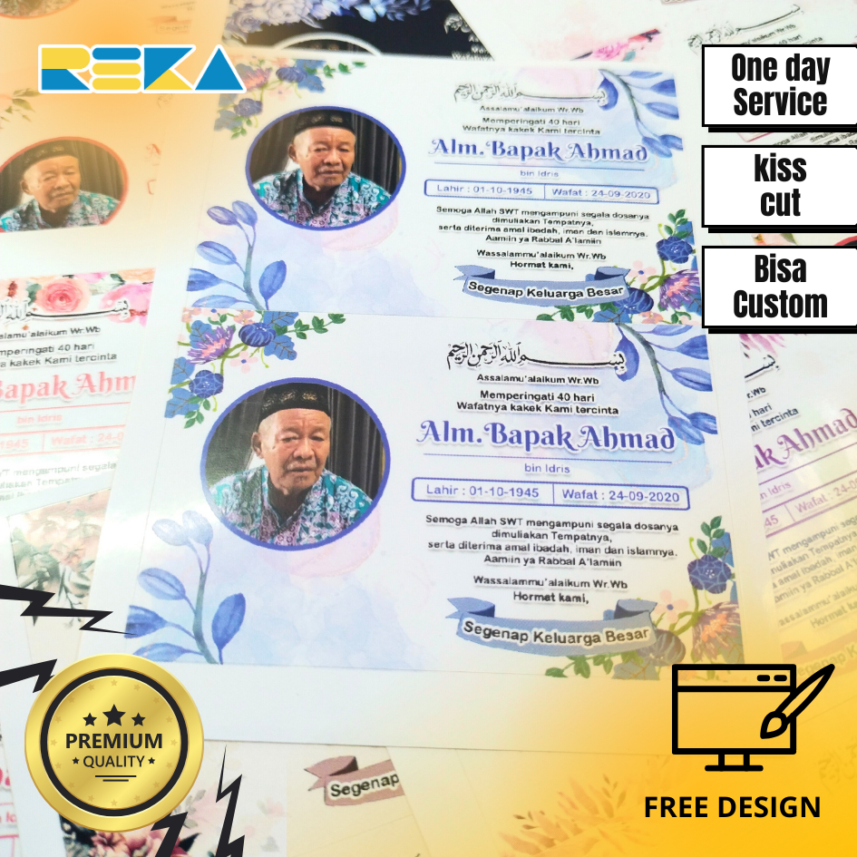 

Sticker dan Kartu Mengenang Wafatnya Stiker Card Label Tahlil Kartu Mengenang Tahlilan