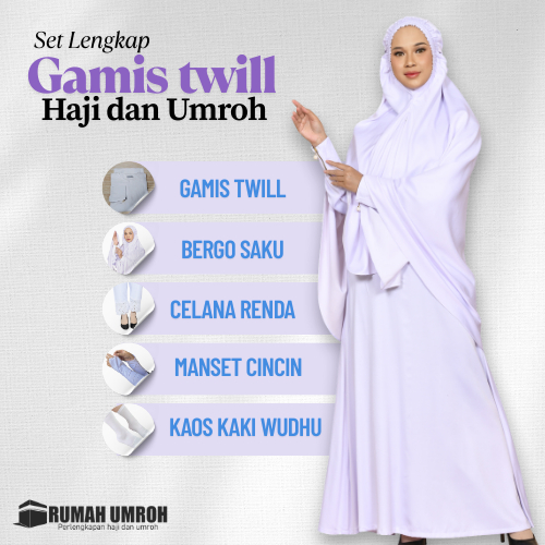 Rumah Umroh | Set Lengkap Gamis untuk Haji & Umroh Wanita | Pakaian Ihram Wanita Sesuai Sunnah | Set
