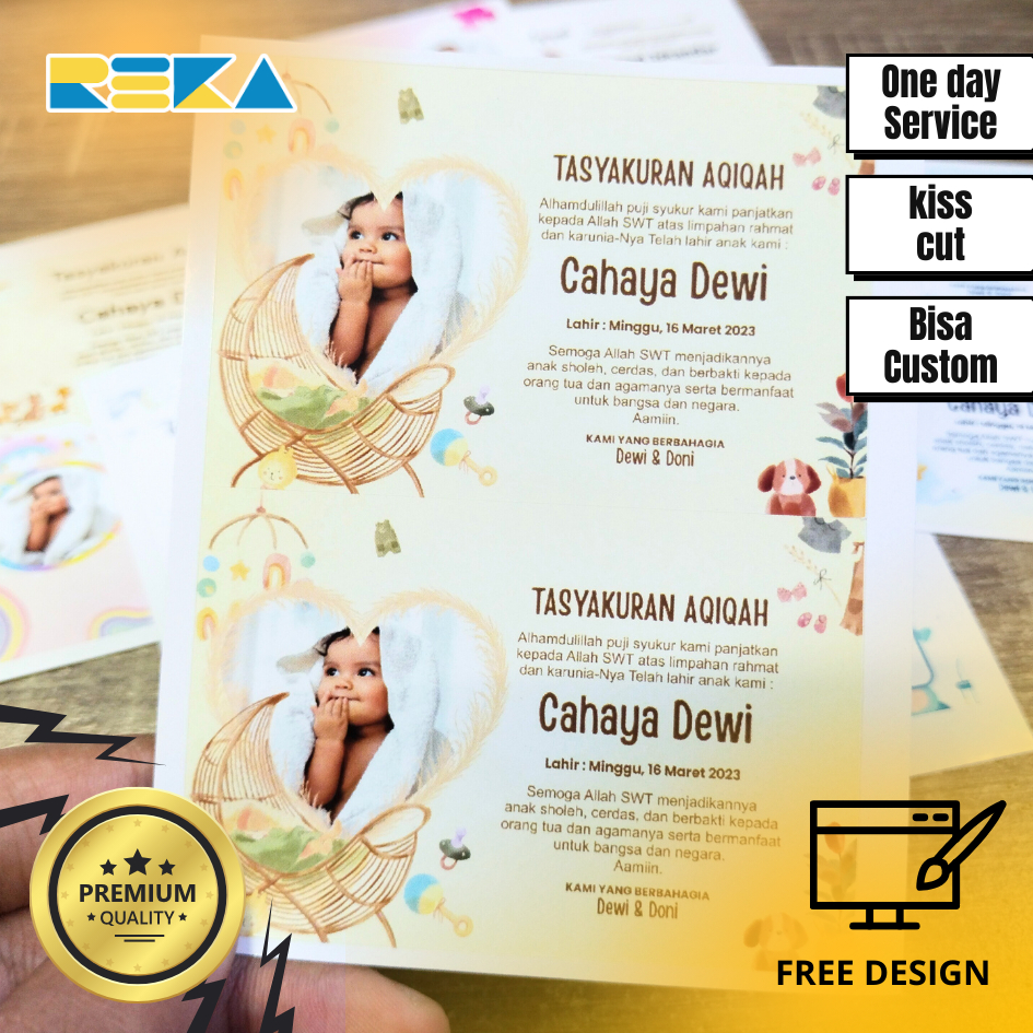

Tasyakuran Aqiqah/ Stiker Aqiqah / Stiker Tasyakuran Kelahiran Perlembar