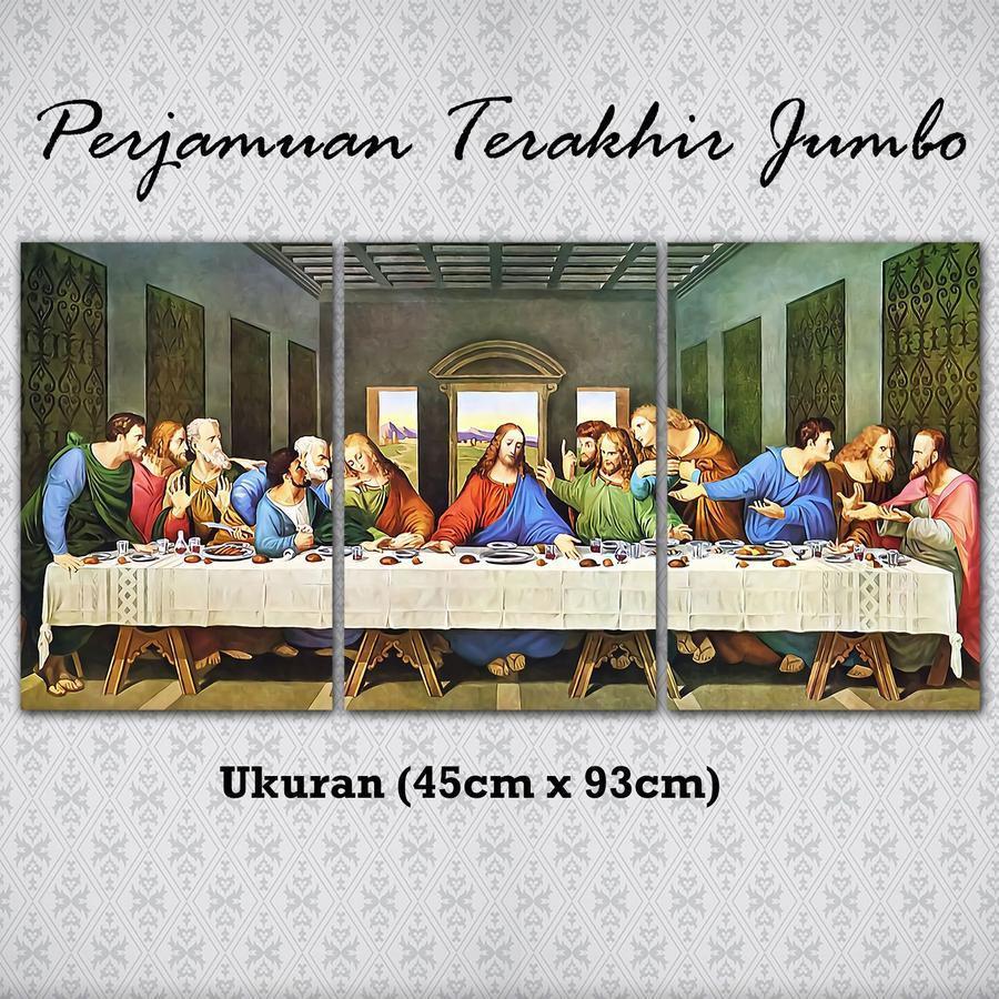 Dekorasi Rumah Religi Poster Perjamuan Terakhir Kudus Jumbo Hiasan Dinding Rohani Kristen Katolik