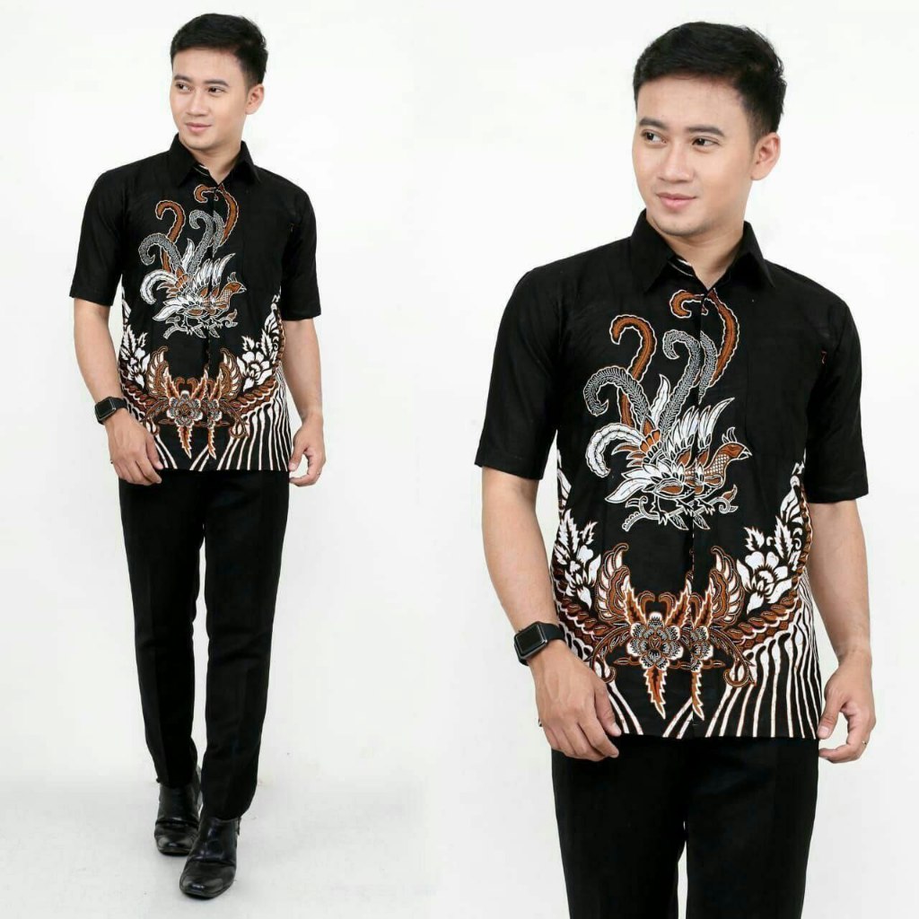 Kemeja Batik Pria Lengan Pendek Bahan Bagus Trendy Size M L XL XXL