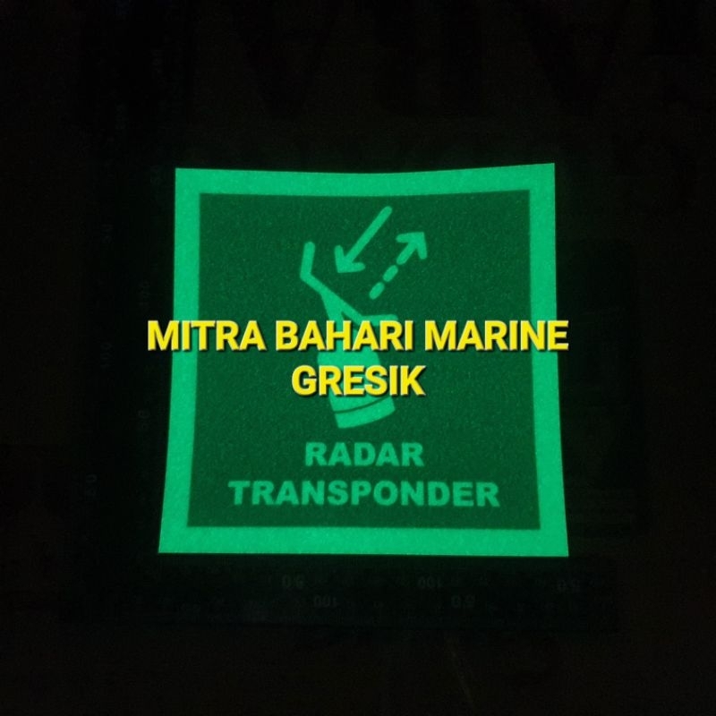 

Stiker IMO Symbol IMPA 334115 Radar Transponder SART Ukuran 15x15cm Glow In The Dark