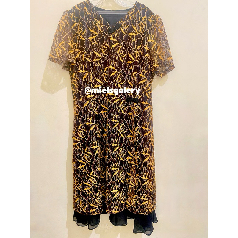 Dress Brokat Black Gold
