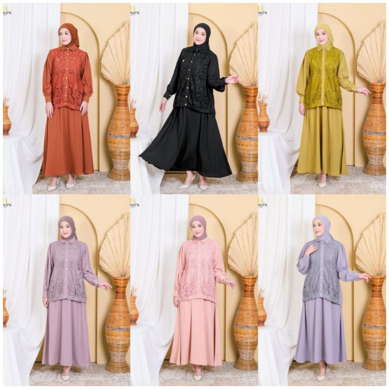 Setelan rok Asfira set by ninos design original 100%