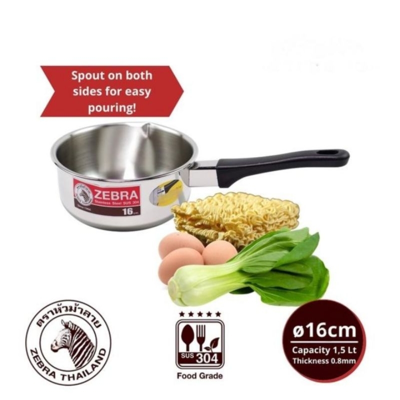 Panci Susu Panci Indomie Panci Masak Sauce Pan Stainless Steel Zebra Thailand