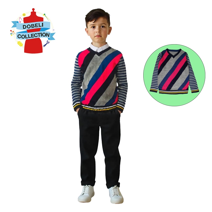 BAJU ATASAN SWEATER RAJUT ANAK LAKI-LAKI 7 - 8 TAHUN  DCAB-0021