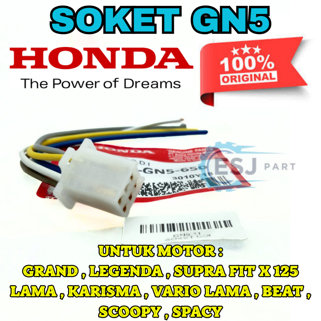 SOKET KIPROK KODE-GN5 CDI Grand Soket CDI Grand Supra Lama Win GN5 KD377 PRODUK ASLI 100% ORIGINAL .
