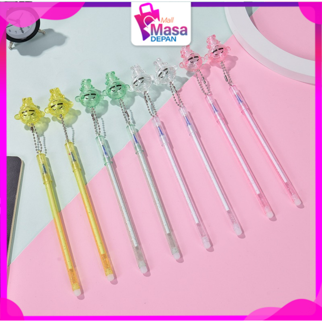 

MMD Pena Glitter Karakter Monkey Blue Ink Gel Bisa di Hapus Pulpen Gantungan Tiup warna warni Alat Tulis Sekolah Kantor Souvenir