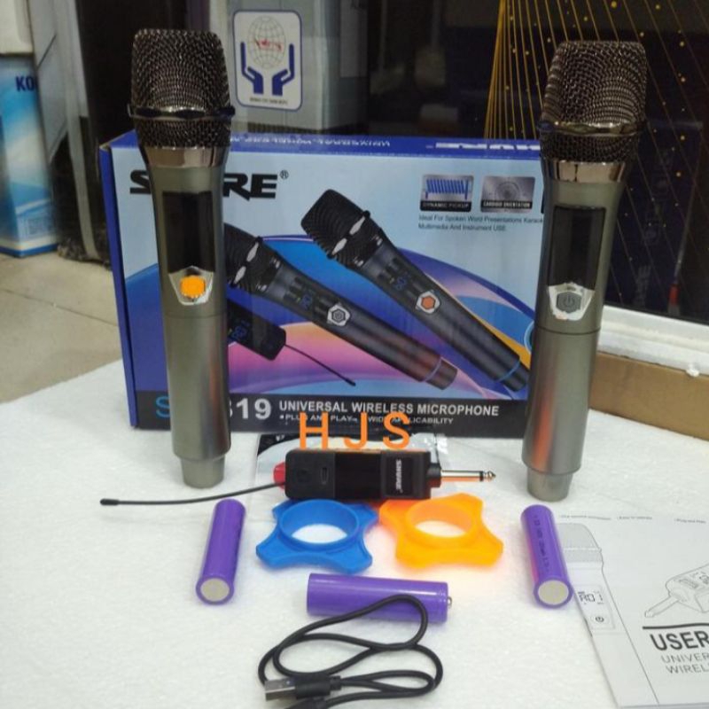 MIC WIRELESS SHURE SM-819 MICRPHONE MIC WIRELESS KARAOKE