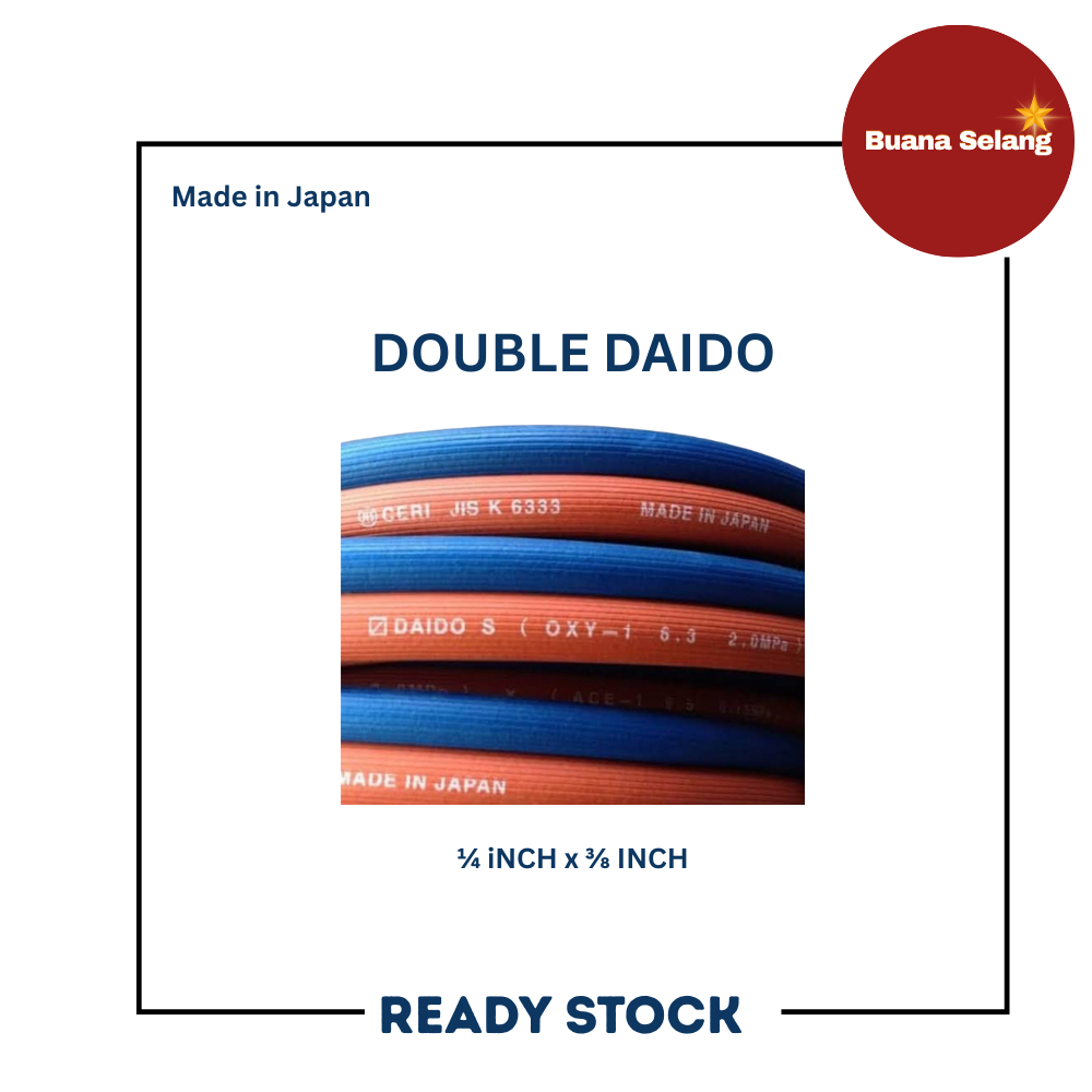 [BUANA SELANG] DOUBLE DAIDO SELANG LAS JEPANG / SELANG DAIDO / SELANG WELDING DAIDO ECERAN METERAN