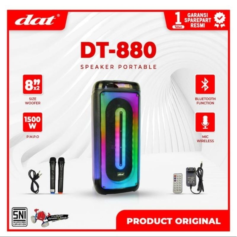 DAT SPEAKER PORTABLE BLUETOOTH 8INCH DT880