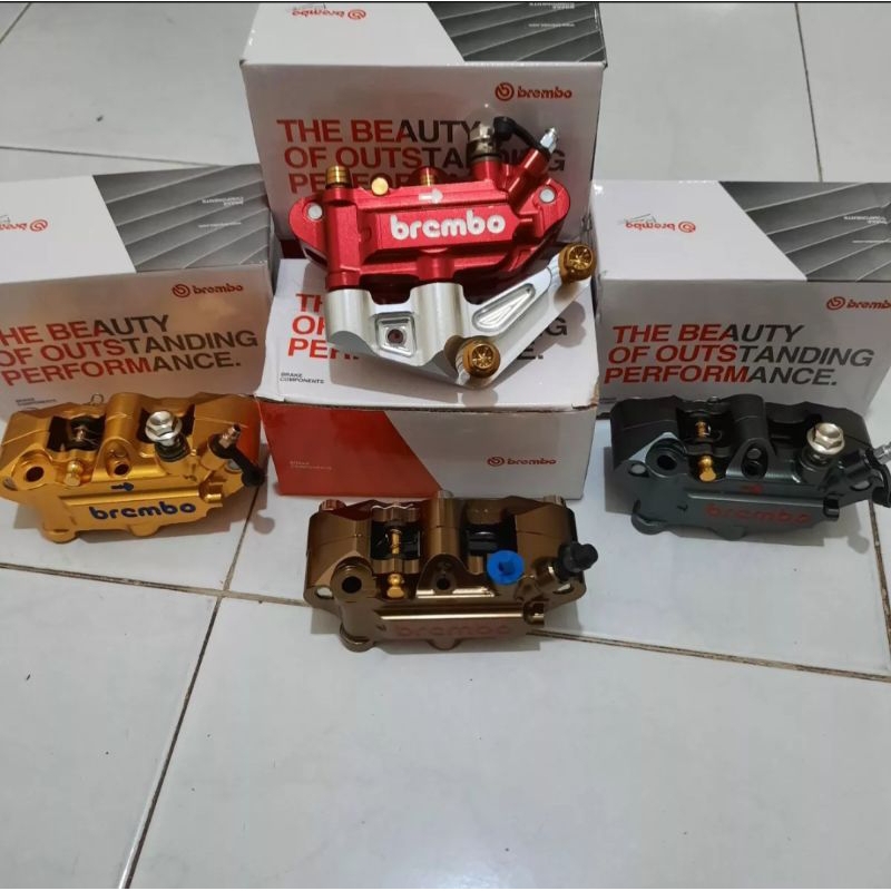 Kaliper Monoblok 4Piston 4P + Breket + Baut Probolt Gold Pnp Ninja 150/ Ninja R/ Ninja RR/ Satria Fu