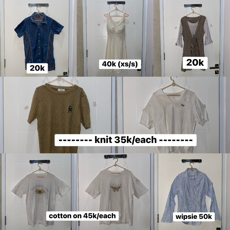 preloved cotton on t shirt baby tee knit premium dress dinner slim fit h&m uniqlo