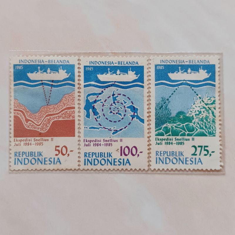 

(OG) Perangko Indonesia 1985 Ekspedisi Ilmiah Laut Snellius II Set Lengkap 3 pcs Mint