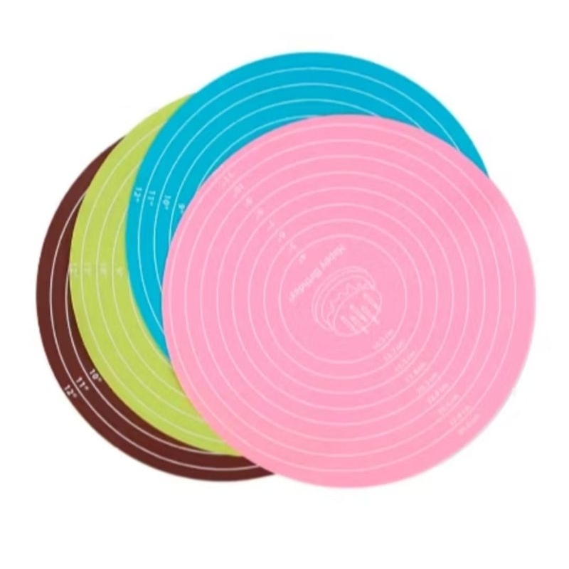 Silikon Matras Bulat 30cm/Alas Adonan Bulat/Tatakan Adonan Kue/Silicone Matt