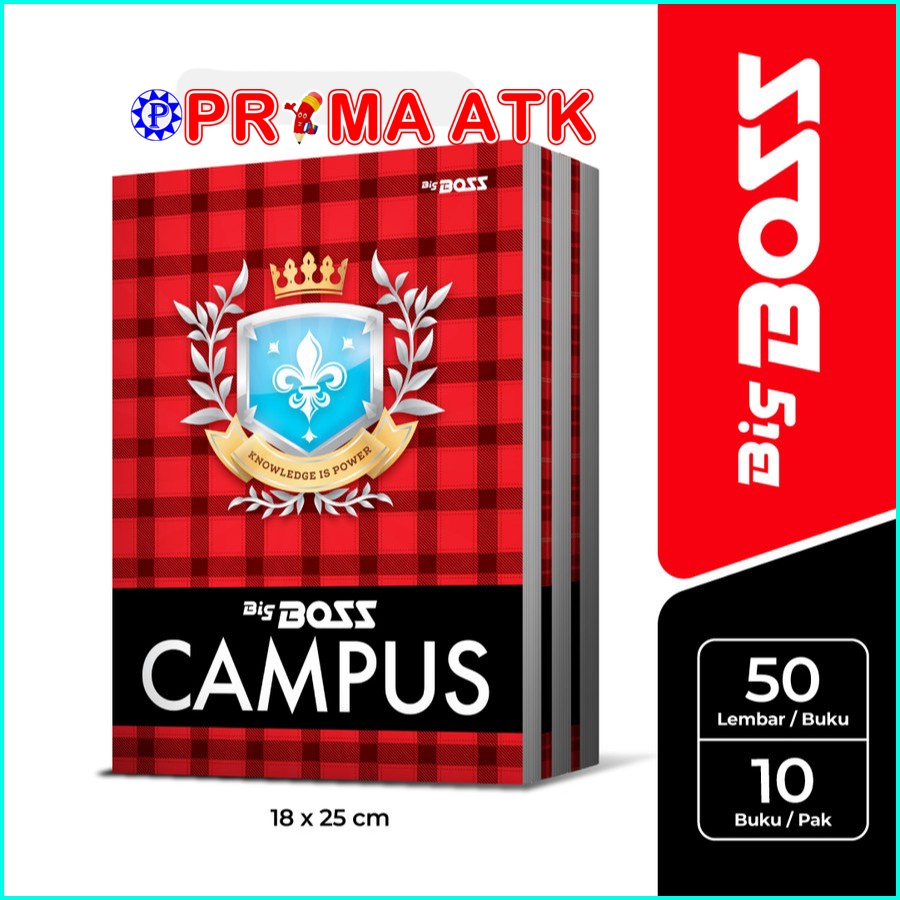 

(10 BUKU / 1 PAX) Buku Tulis Sidu Big Boss Campus Isi 50 Lembar / Bigboss Campuss 50 Lbr / Buku Ukuran Boxy B5 50 Lembar