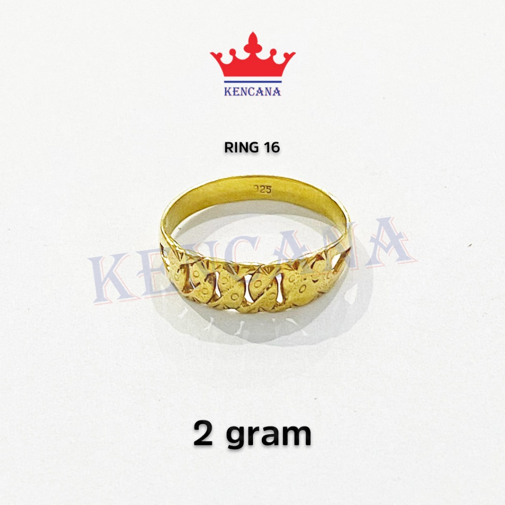 Cincin Perak Setengah Rantai Wanita Asli Silver 925 Sepuh Emas 24k