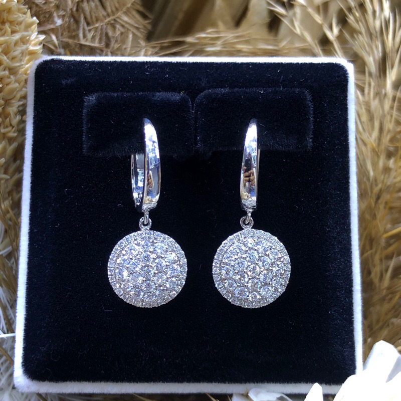 Anting Berlian Bulat Gantung (91) CD177, D.98:1,2crt Emas 4,8gr/Kadar 75%