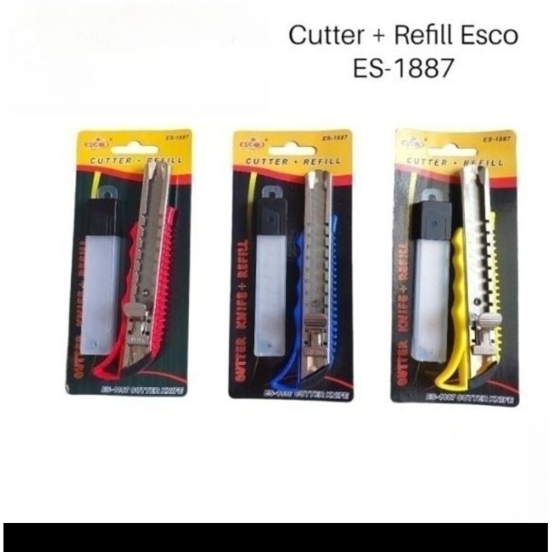 

Cutter ESCO Free Refill Set ES-1887 - Pisau Kater Pemotong Kertas Serbaguna Paper Knife