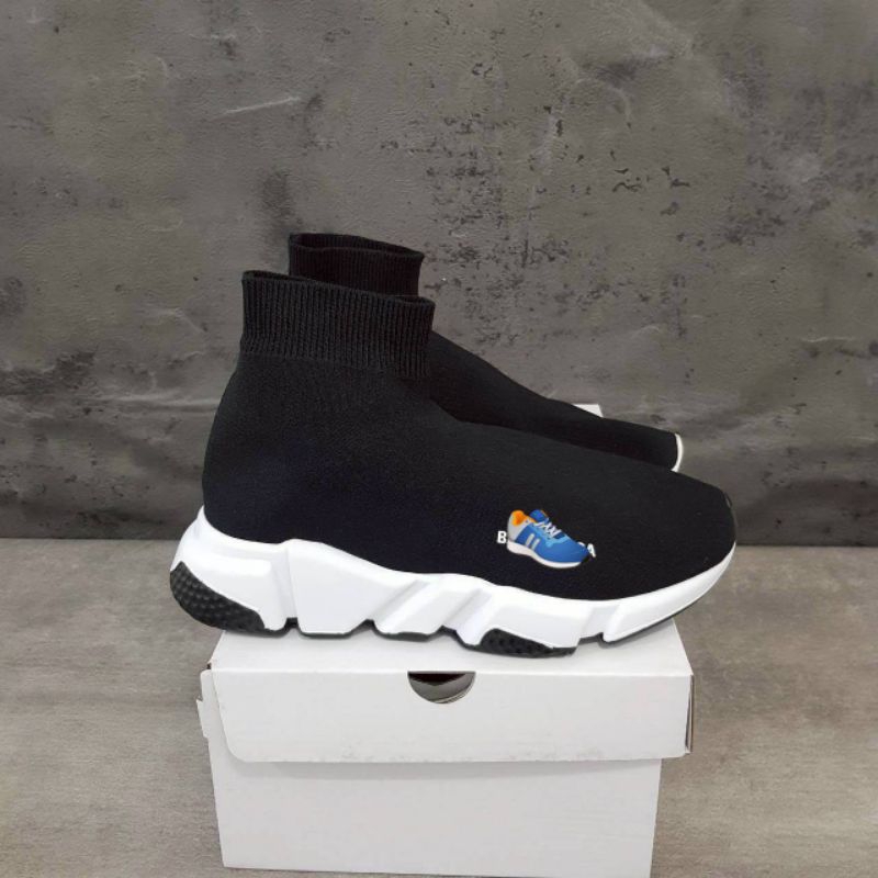 Sepatu Sneakers BC Top Speed Trainer Black White Black