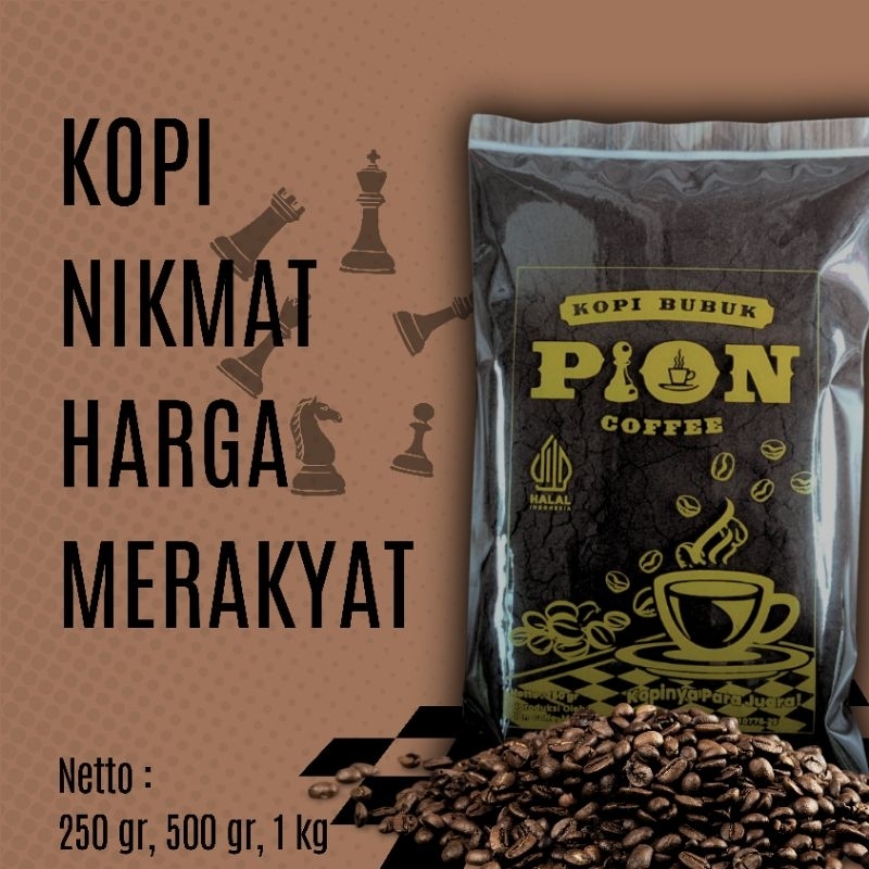 

Kopi Bubuk Pion Coffee 500gr – Kopi Hitam Tradisional Murah, Cocok Warung & Rumah