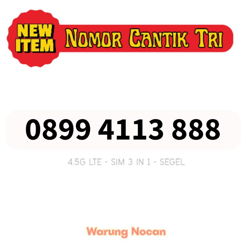 Perdana nomor cantik tri Aon 11 digit 888