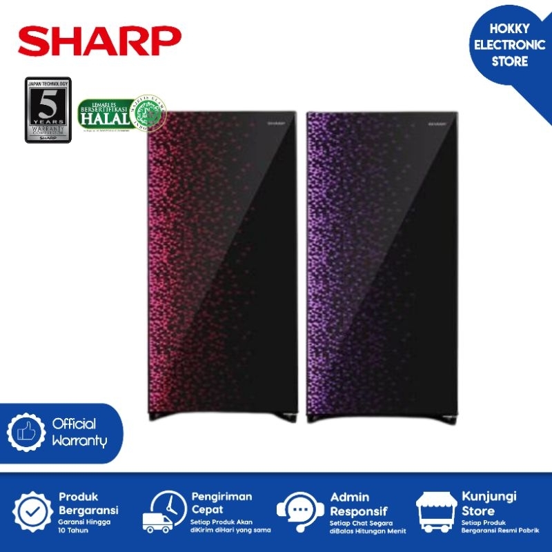 KULKAS SHARP SJX 165 MG LEMARI ES 1 PINTU SJX165MG SJX 165MG PURPLE/RED