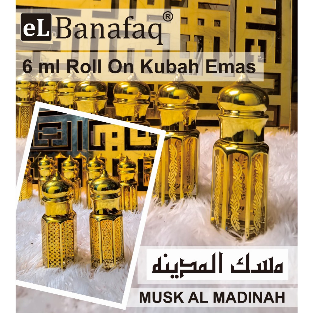 Parfum MUSK MADINAH 6 ml Roll On Elbanafaq Kubah Emas | Arabian