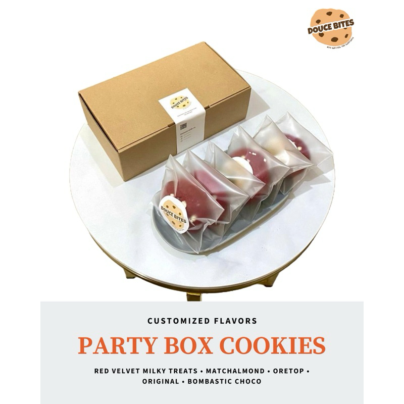 

PARTY BOX COOKIES BY DOUCE BITES (Cookies box isi 4 - tulis varian di note)