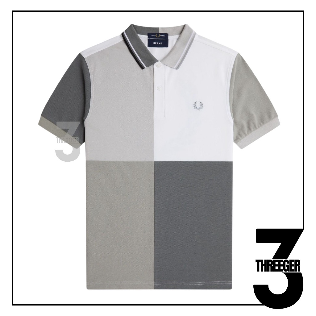 Fred Perry x Beams Patchwork Polo White Original / Kaos Fred Perry Original