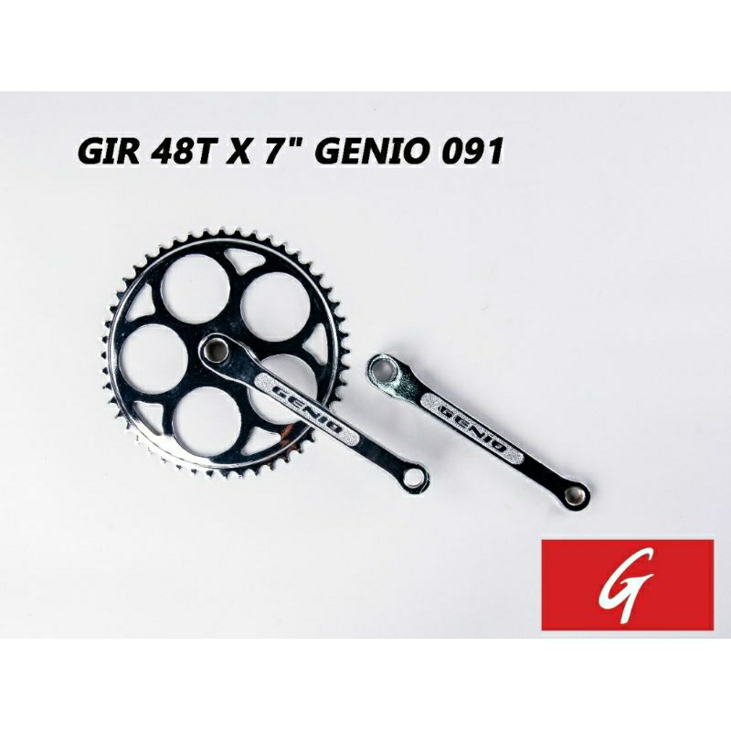 Gir Gear Crank Gowesan Sepeda 48T GENIO (TEBAL) Chrome Cp Model Pantek (paku Spi) Jengki Ontel Onthe