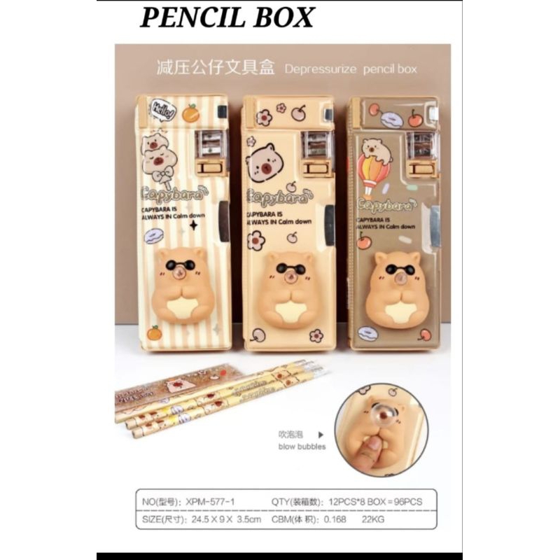 

Tempat pensil boneka timbul/pencil case 3D/tempat pensil magnet capybara