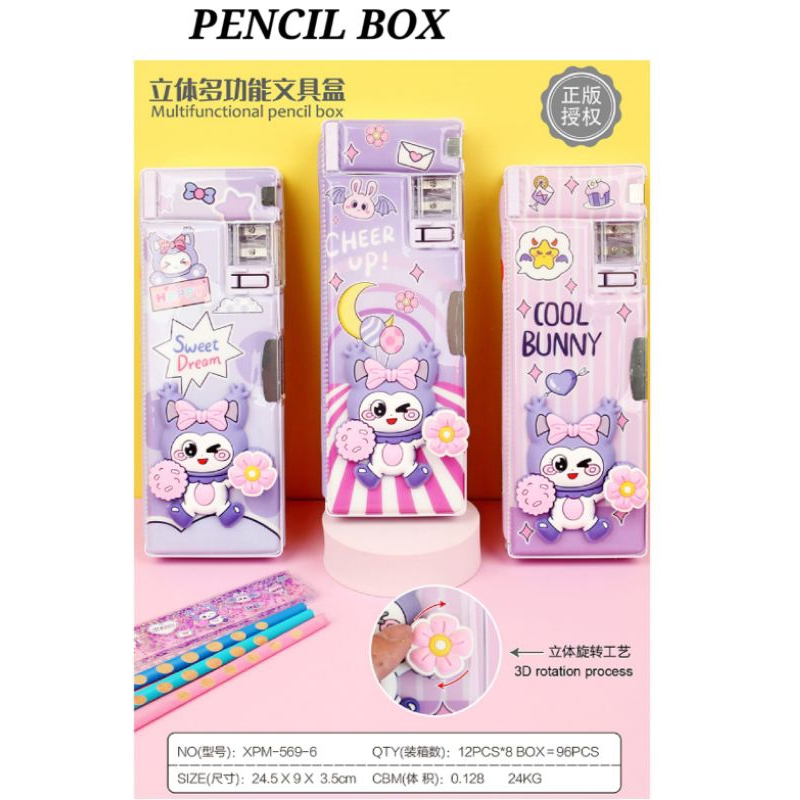 

Kotak pensil boneka timbul 3D/tempat pencil squishy kuromi/pencil case magnet kuromi