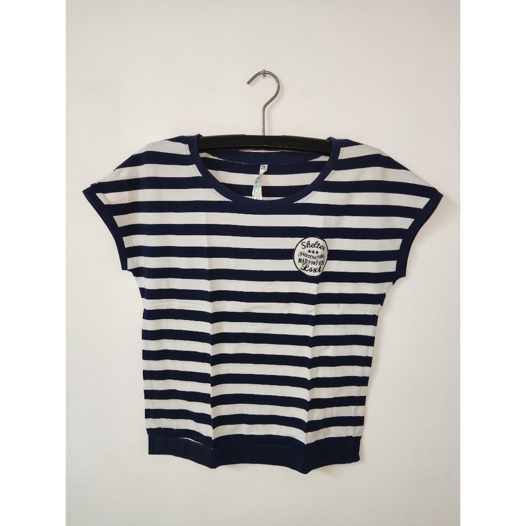 [PRELOVED] Shelter Lsxt Striped T-Shirt - Kaos Stripe Hitam Putih