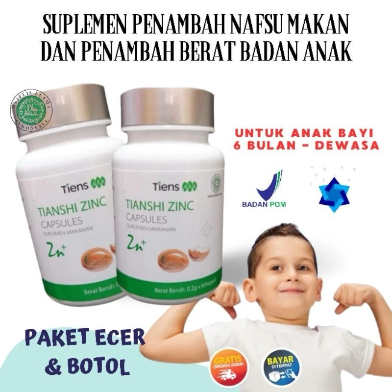 Nutrisi Anak - Vitamin Kecerdasan & Peninggi Badan Anak Susu Calsium Tiens & Zinc Tiens