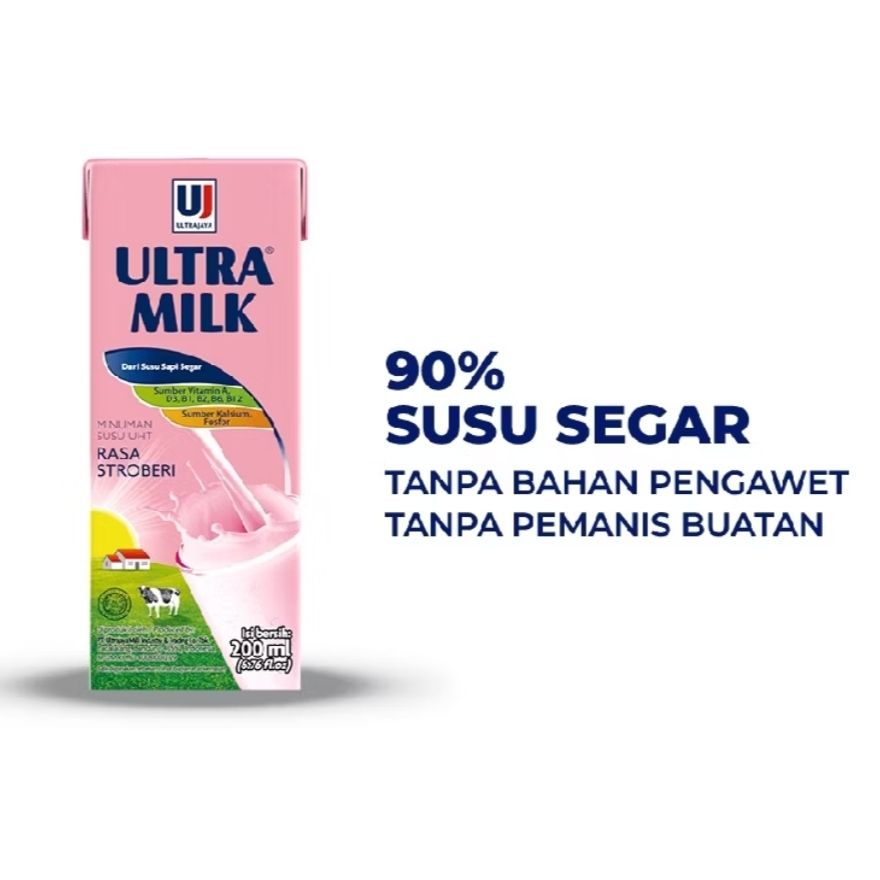

Ultra Milk Susu UHT Strawberry 200ml
