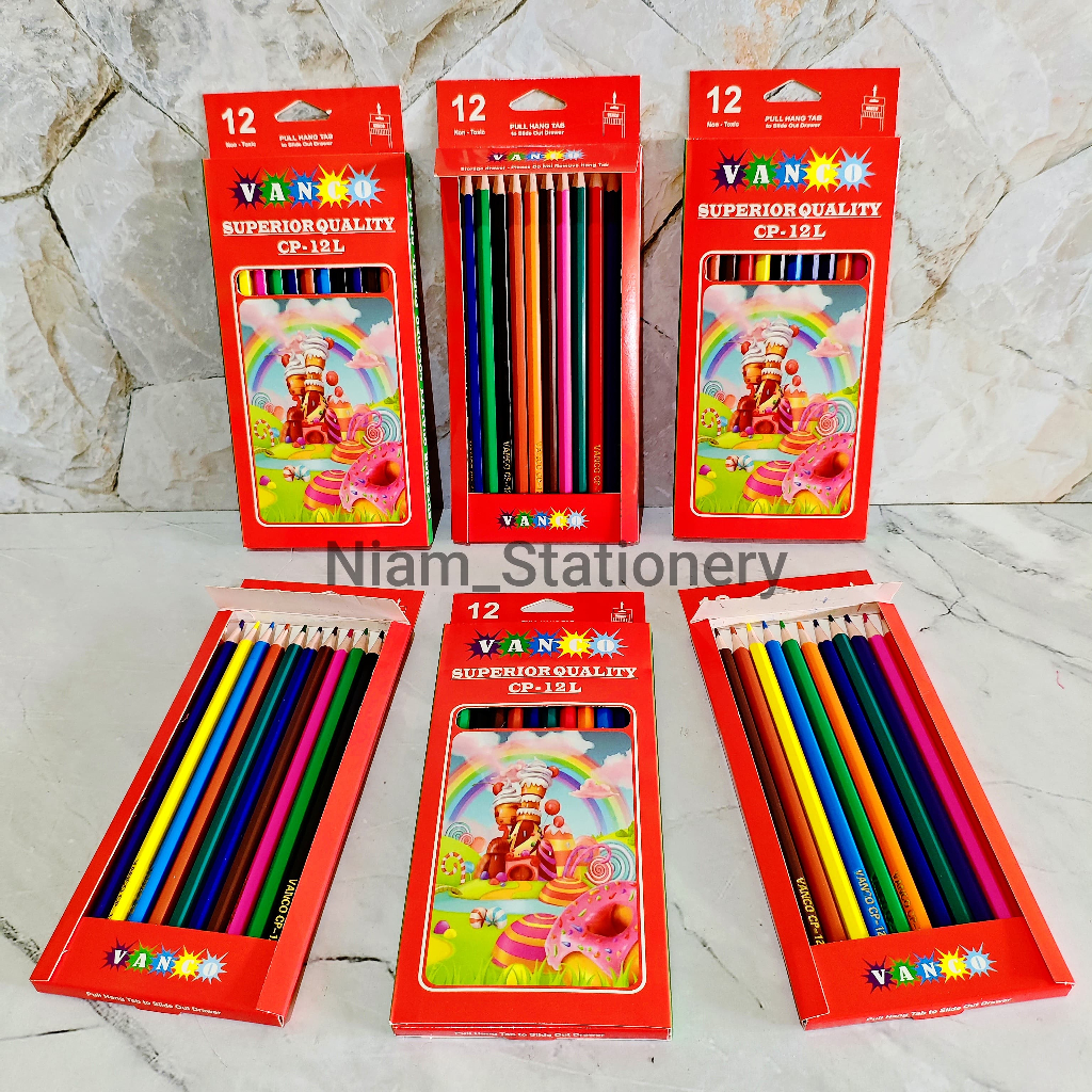 

Azka SATU SET ( 12 WARNA ) Pensil Warna Vanco /Van-Art CP - 399 12 Warna Panjang