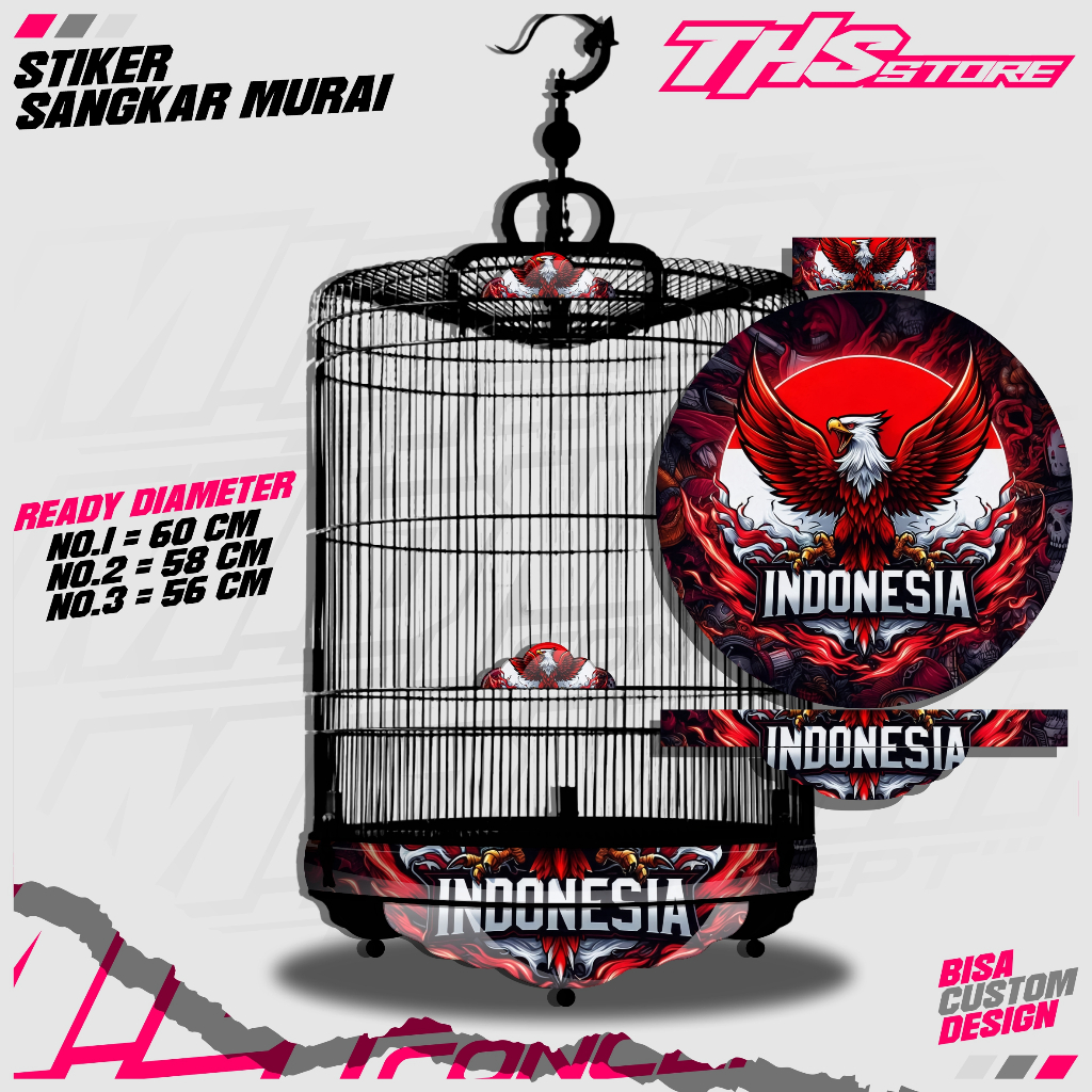Stiker decal sangkar burung murai custom INDONESIA bisa request - M2