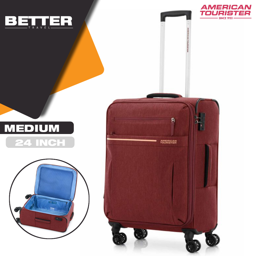 Koper AMERICAN TOURISTER 24 inch softcase kain expand tsa original