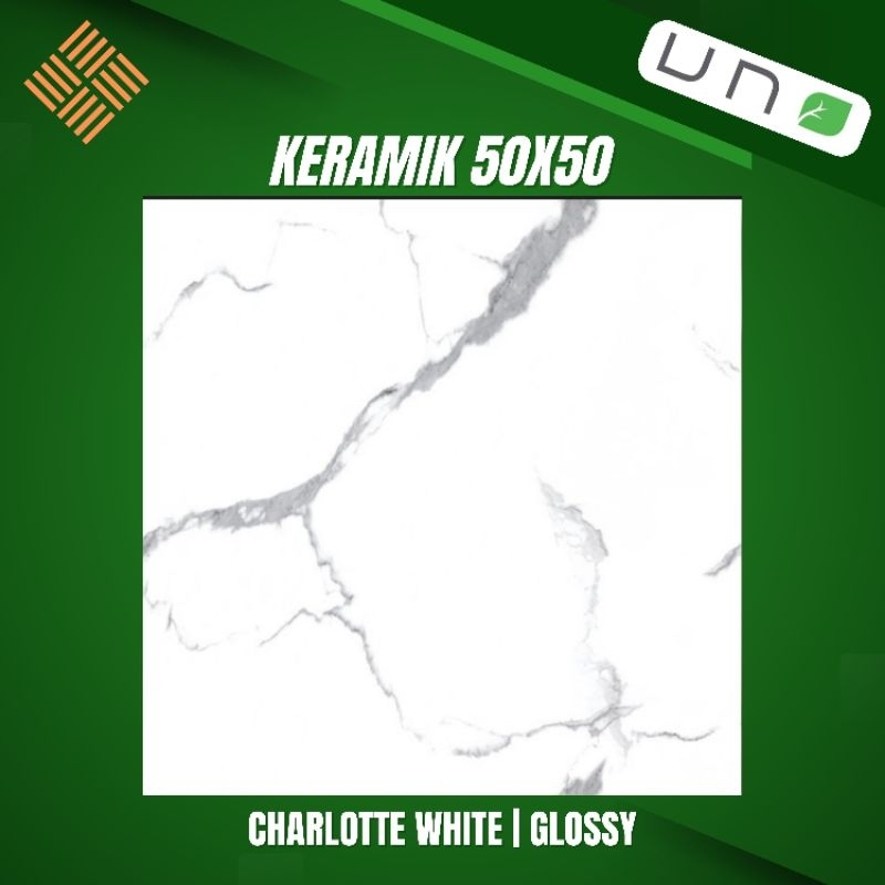 KERAMIK 50X50 CHARLOTTE WHITE | GLOSSY | UNO