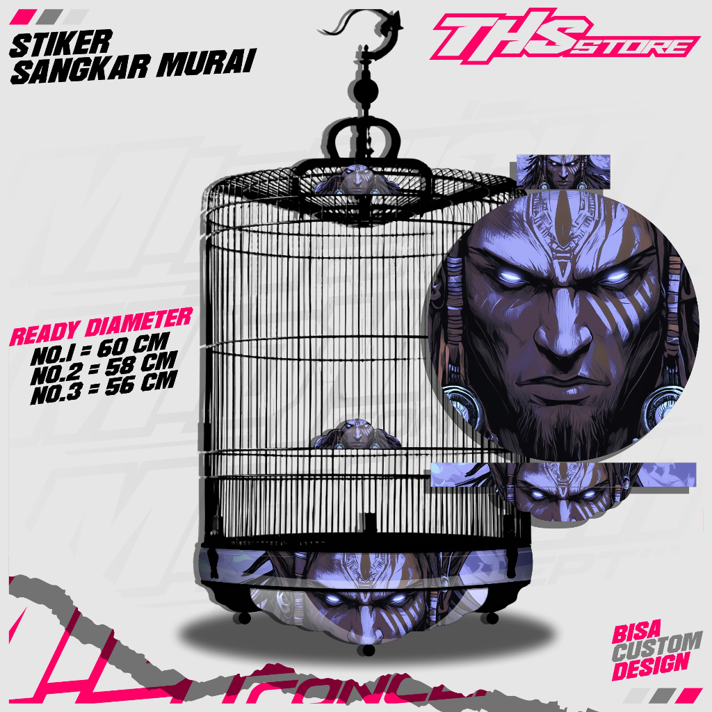 Stiker decal sangkar burung murai custom AVATAR bisa request - M2